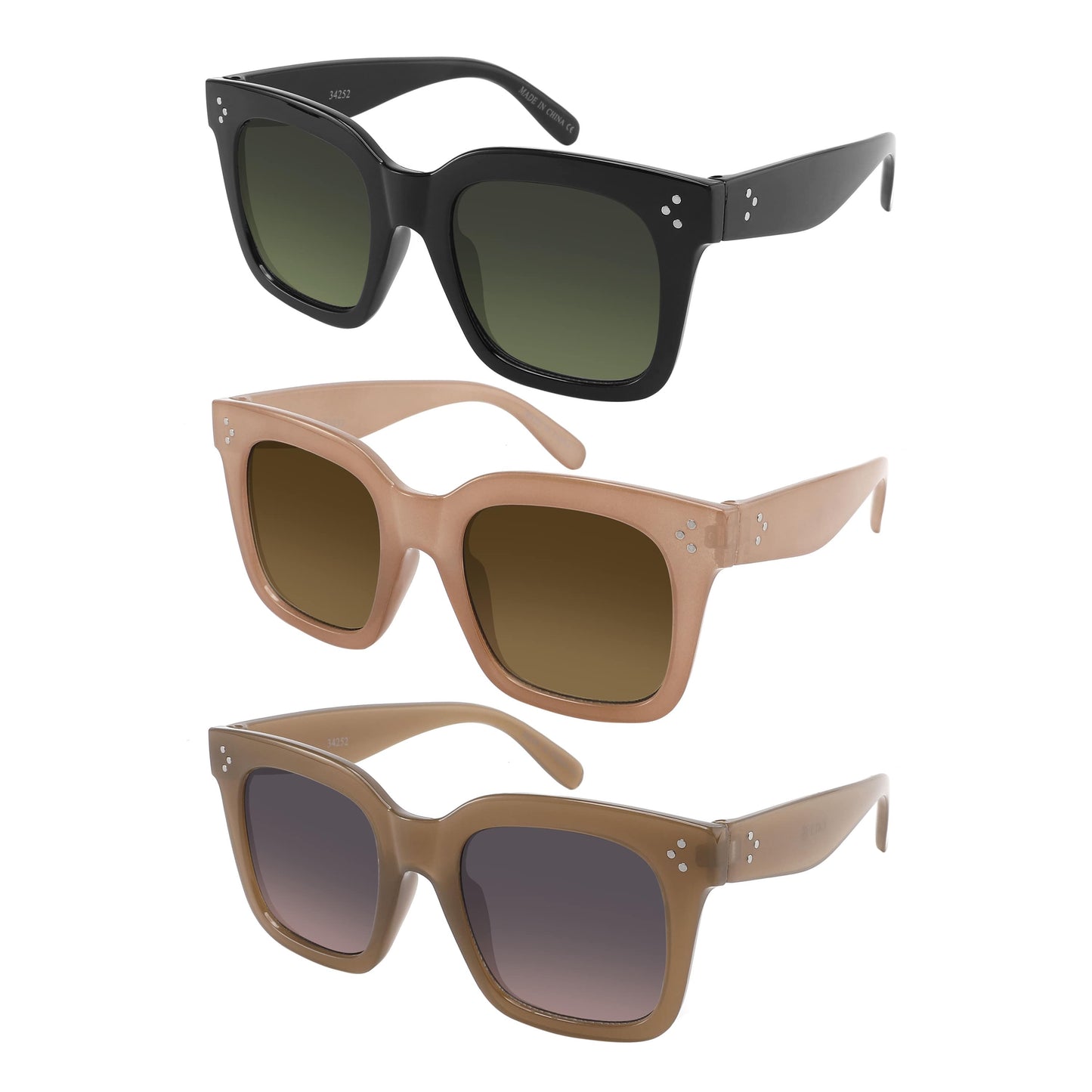 RETRO SQUARE WOMEN SUNGLASSES WHOLESALE 34252-FLAP