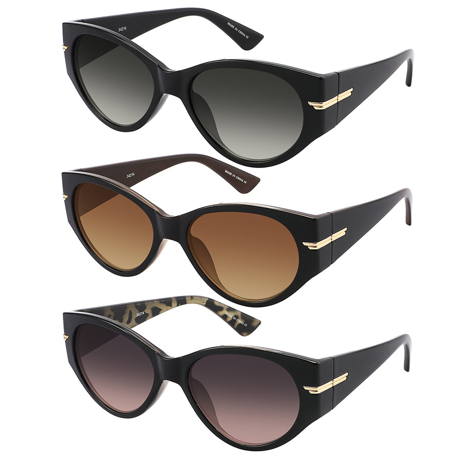 ROUND OVAL WOMEN SUNGLASSES 34274P-OCR