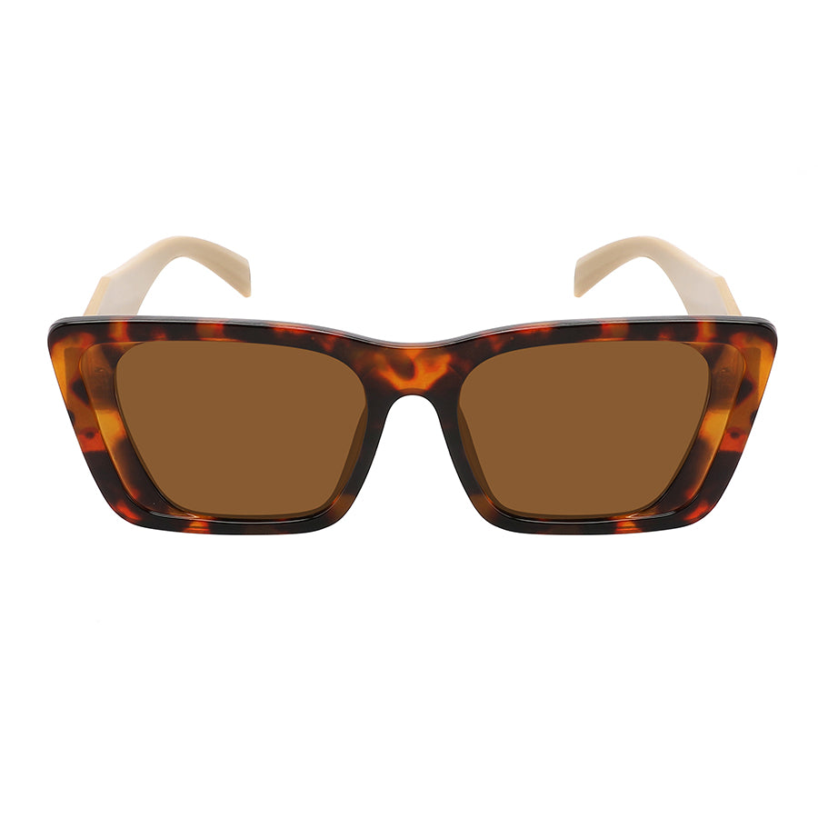 LADIES SUNGLASS SUPER DARK LENS FASHION CAT-EYES SQUARE/RECTANGULAR 34278-FLSD