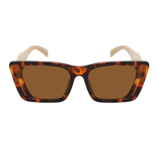 LADIES SUNGLASS SUPER DARK LENS FASHION CAT-EYES SQUARE/RECTANGULAR 34278-FLSD