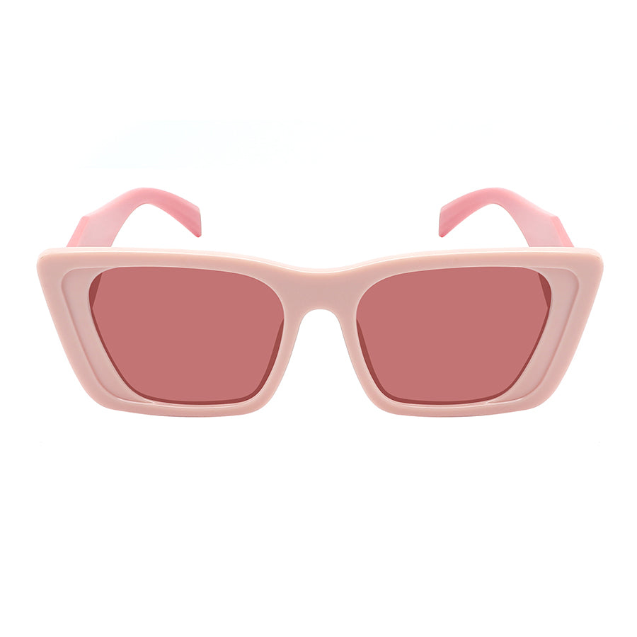 LADIES SUNGLASS SUPER DARK LENS FASHION CAT-EYES SQUARE/RECTANGULAR 34278-FLSD