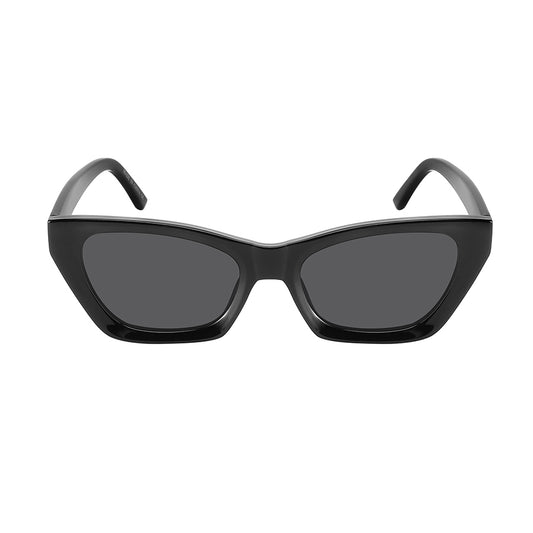 LADIES SUNGLASS SUPER DARK LENS FASHION CAT-EYES SLIM 34284-FLSD