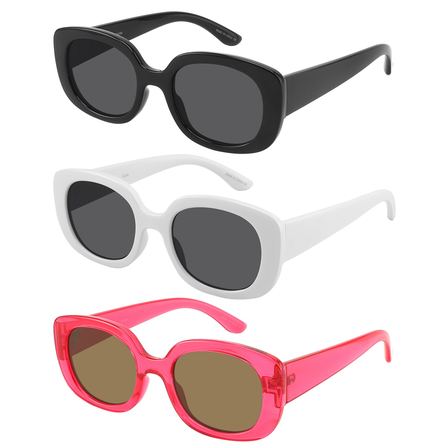 FASHION WOMEN RECTANGULAR SUNGLASSES BULK 34290-FLSD