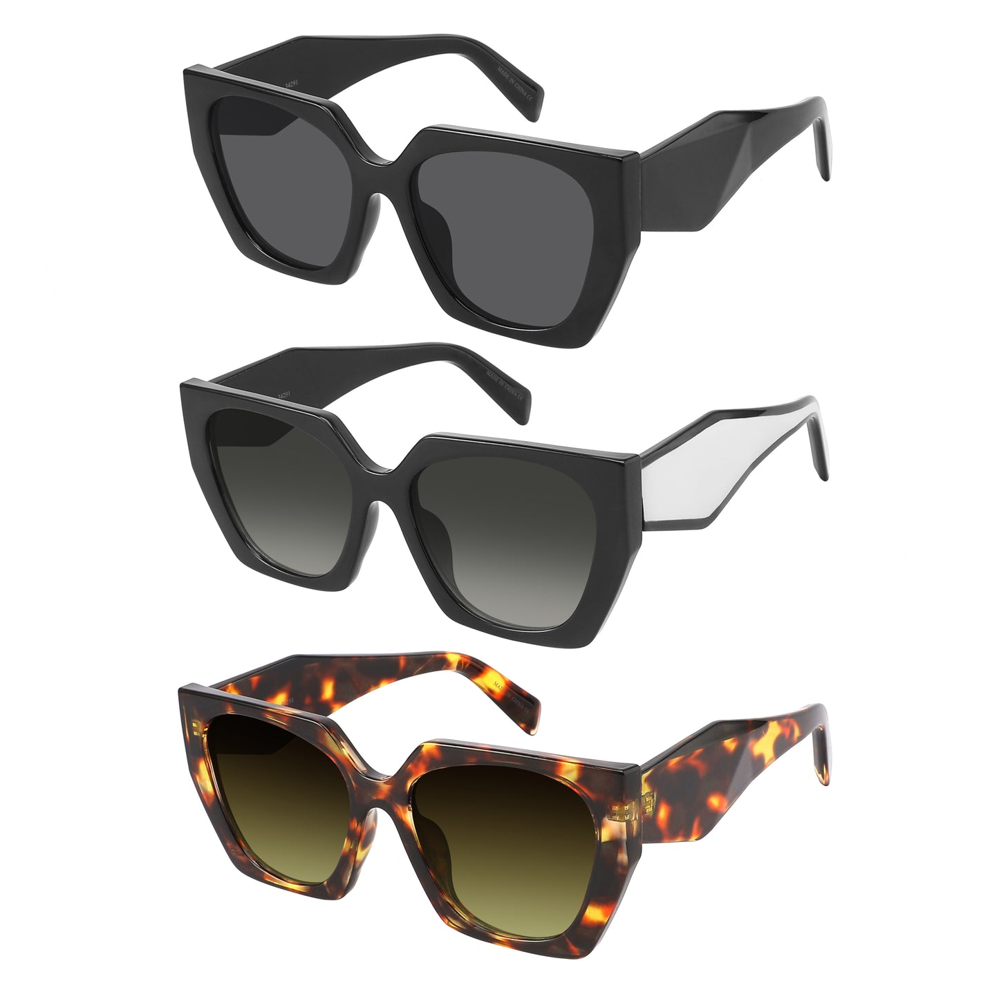 SQUARE FASHION WOMEN SUNGLASSES WHOLESALE 34291-FLAP