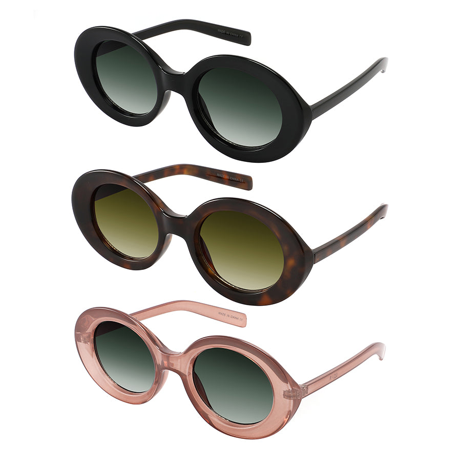 RETRO ROUND LADIES SUNGLASS 34307-FLAP