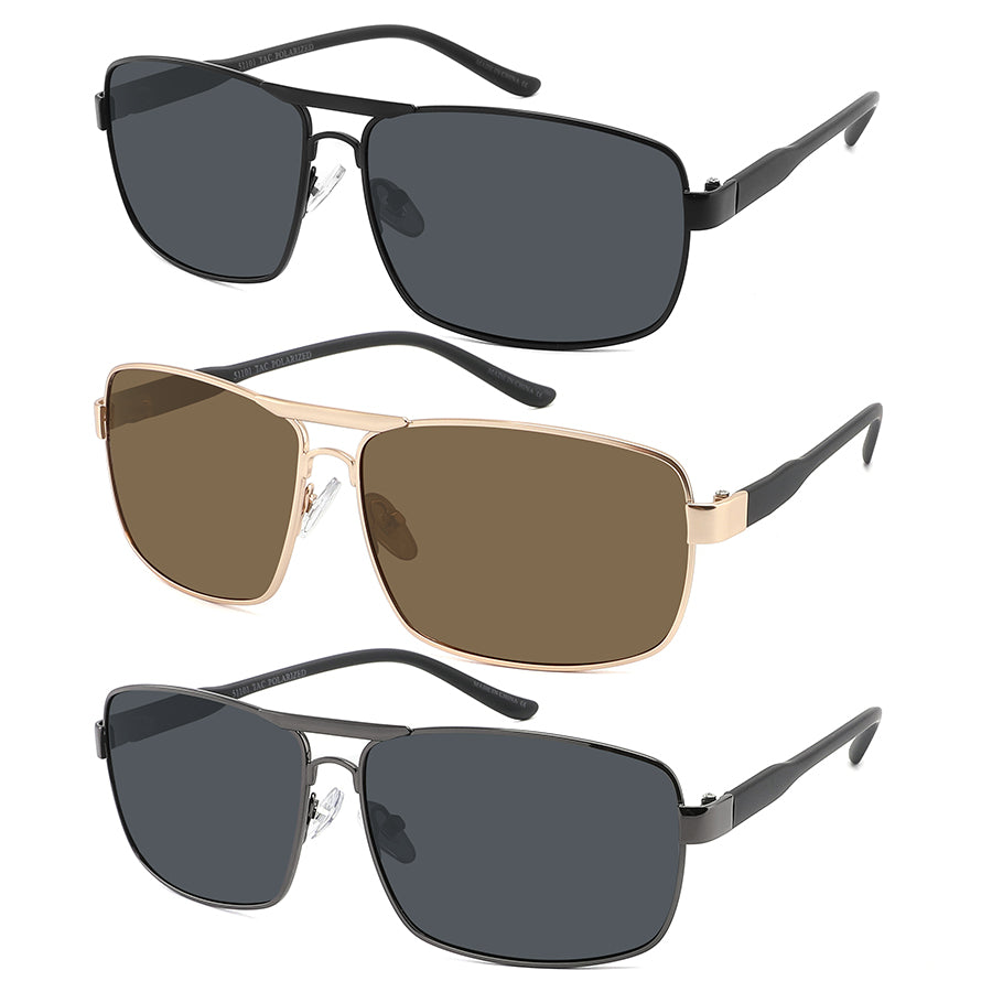 POLARIZED SQUARE AVIATOR MEN SUNGLASSES WHOLESALE-51101-P