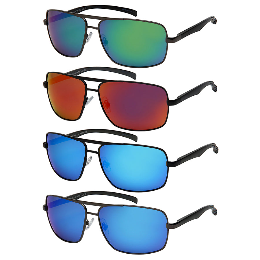 POLARIZED COLOR MIRROR SQUARED MEN WHOLESALE SUNGLASSES 51102SAL PRV