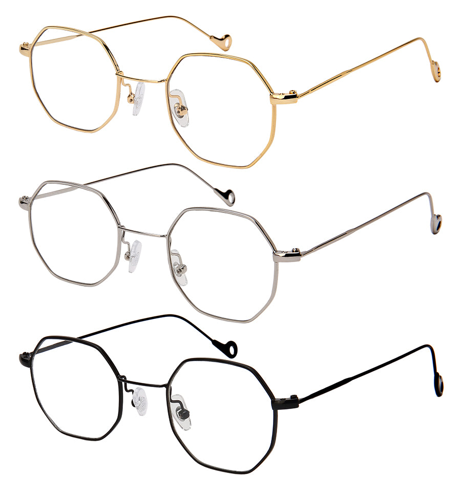 CLEAR LENS GEOMETRIC SHADE UNISEX BULK WHOLESALE 5112-FLCL