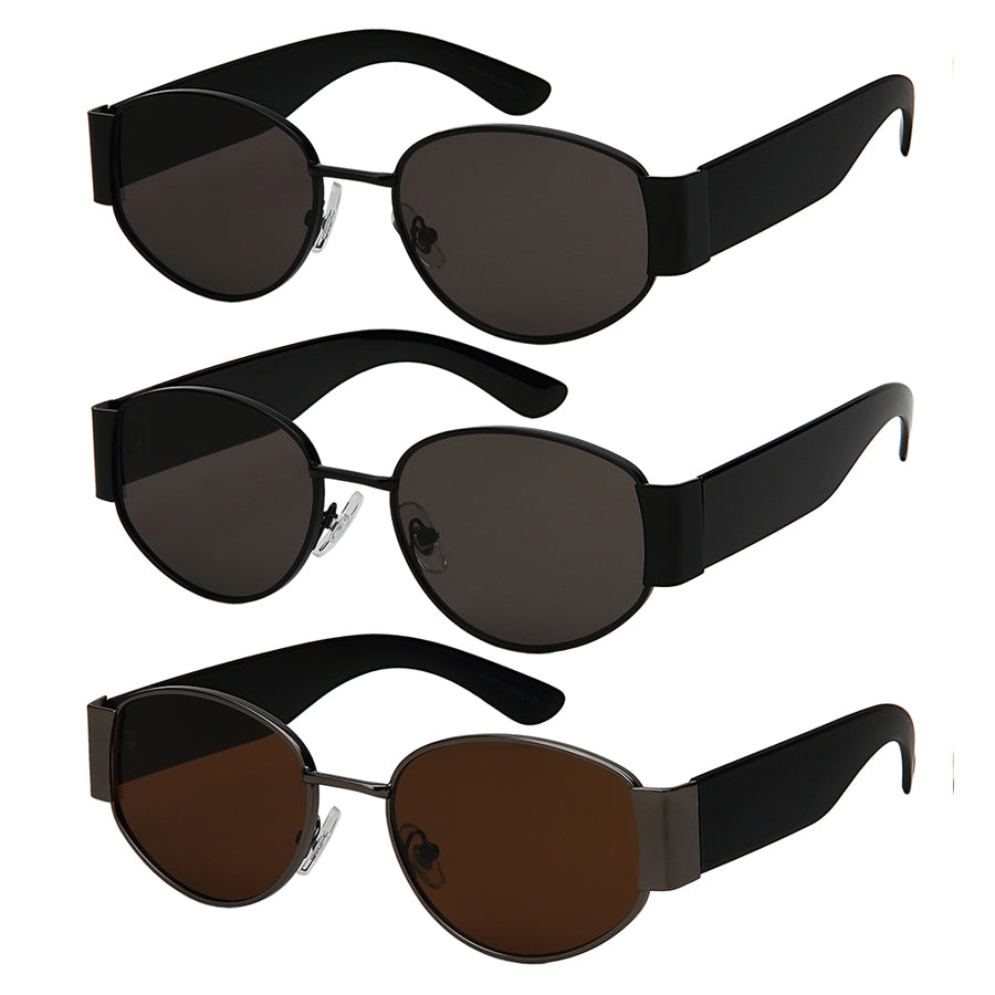 OVAL METAL UNISEX SUNGLASSES WHOLESALE 5176-FLSD