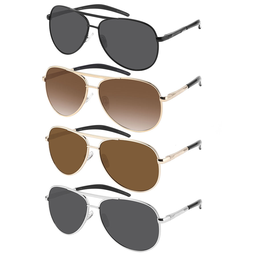 UNISEX SPRING HINGE AVIATOR WHOLESALE SUNGLASSES 5191S-SD