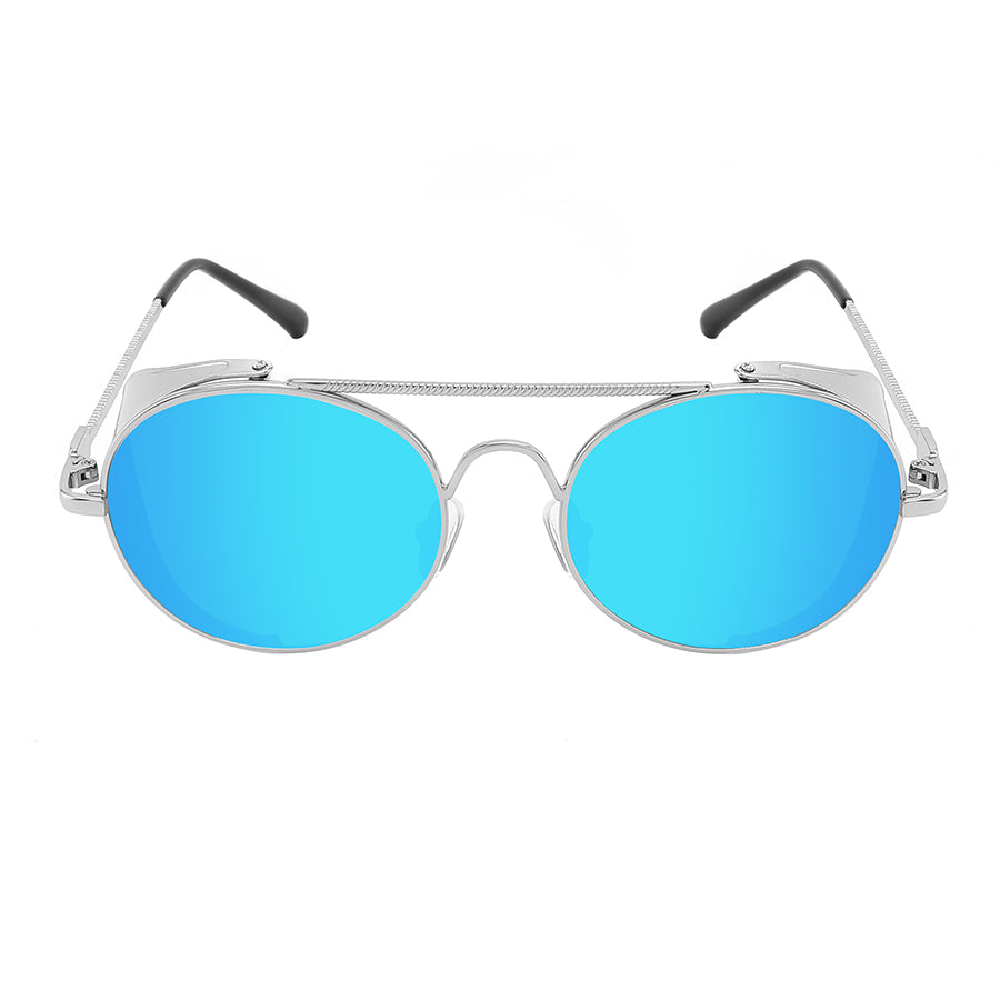 RETRO DOUBLE BRIDGE ROUND UNISEX WHOLESALE SUNGLASSES 5193-FLREV