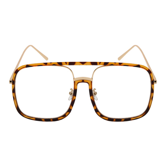 SQUARE UNISEX CLEAR LENS SUNGLASSES 53102-FLCL