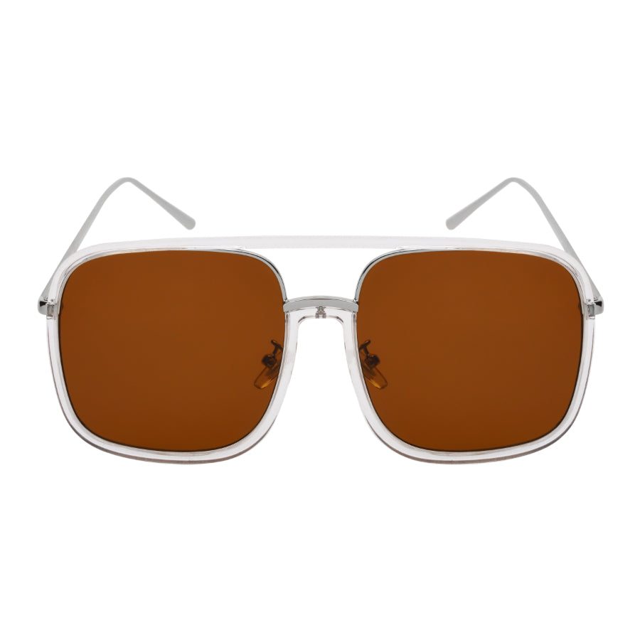 SQUARE UNISEX CLEAR LENS SUNGLASSES 53102-FLSD | UV400