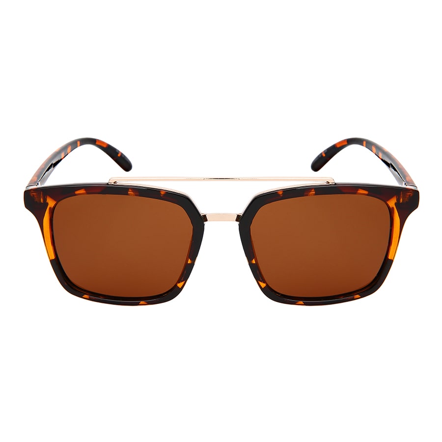 POLARIZED SQUARE PLASTIC DOUBLE METAL BAR MEN SUNGLASSES BULK 53108TT-P