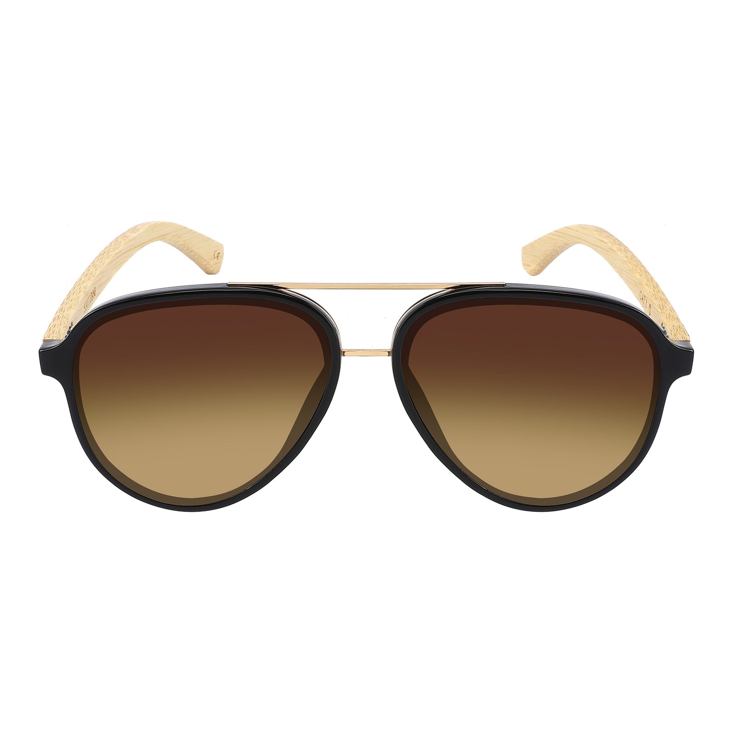 BAMBOO TEMPLES AVIATOR UNISEX SUNGLASSES WHOLESALE 53111BM-FLAP