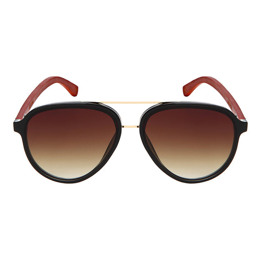 BAMBOO TEMPLES AVIATOR UNISEX SUNGLASSES WHOLESALE 53111BM-FLAP