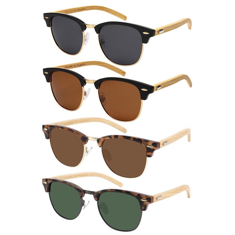 POLARIZED SOHO BAMBOO UNISEX SUNGLASSES BULK 53120BM-P
