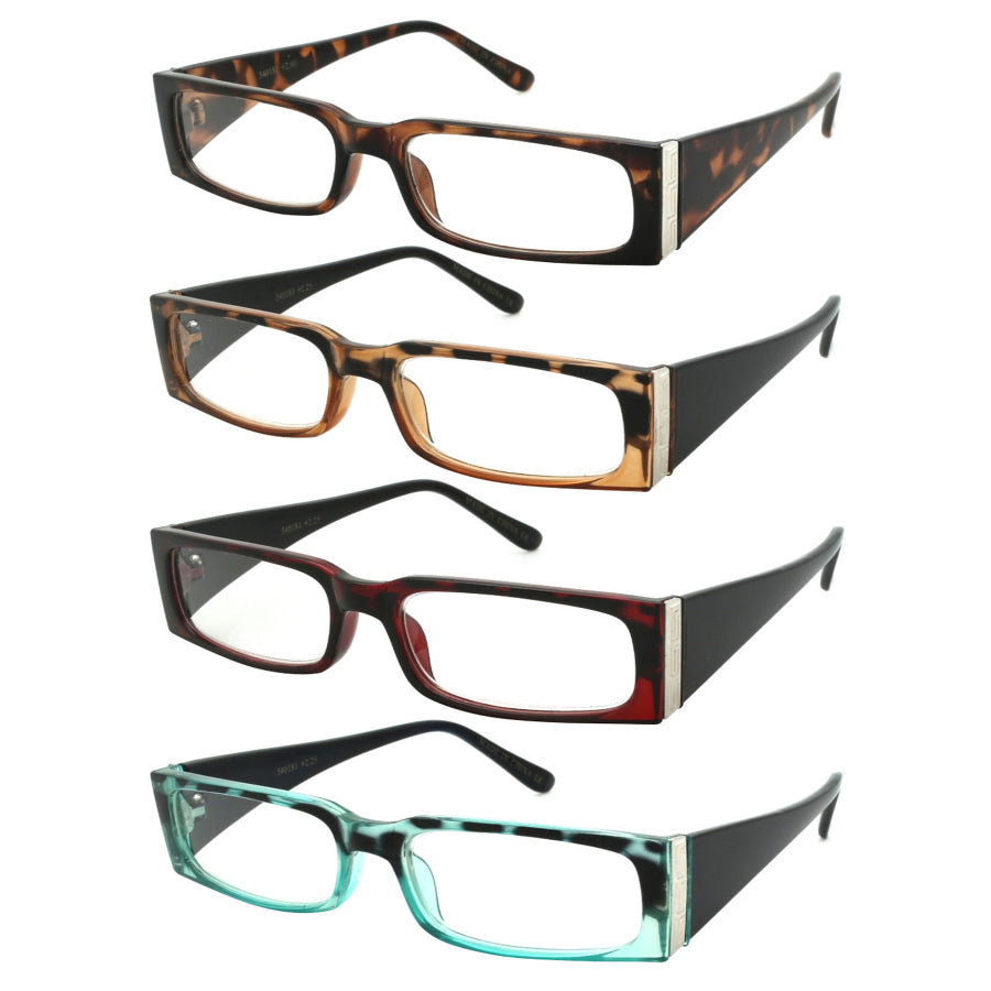 RECTANGULAR PLASTIC UNISEX READING GLASSES WHOLESALE 540181TT