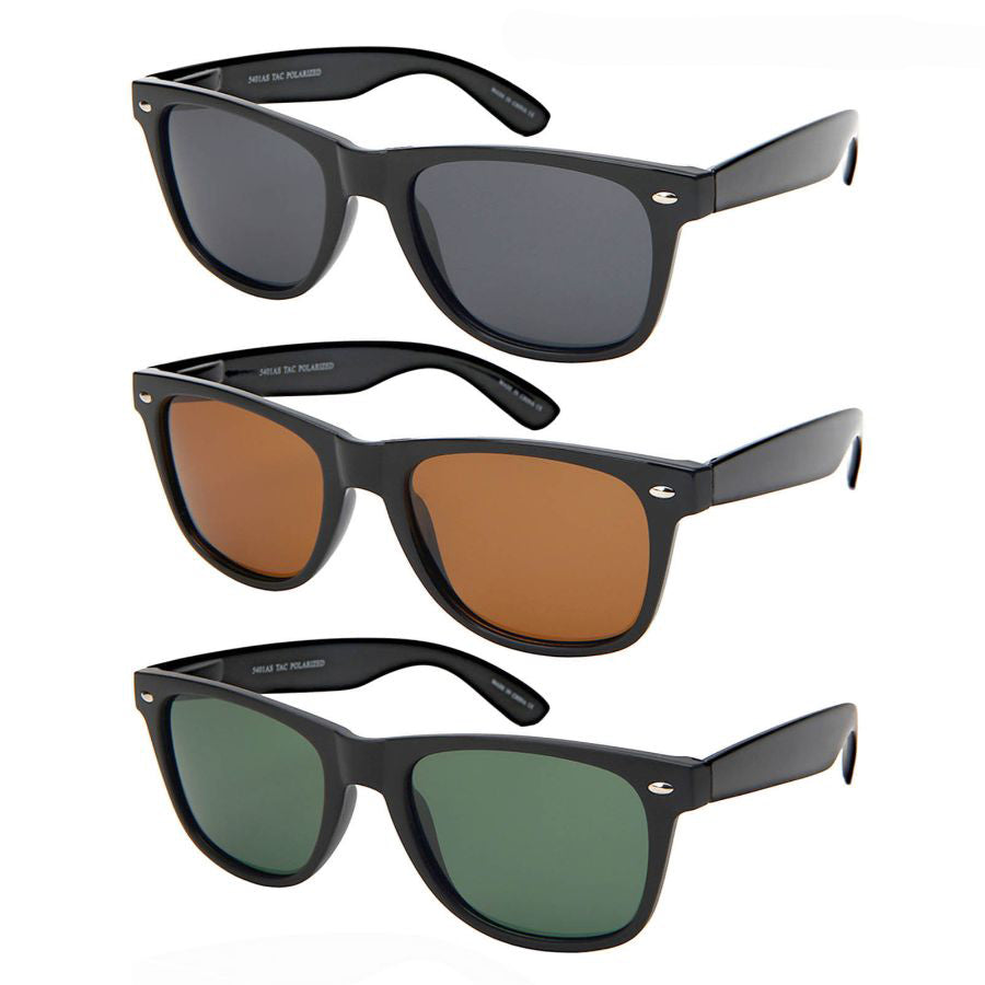 HORNED RIM UNISEX BULK WHOLESALE SUNGLASSES 5401ASMBLK-P