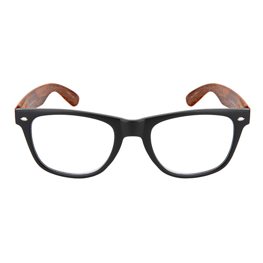 FAUX WOOD HORN RIMMED UNISEX READING GLASSES IN BULK 5401ASWD