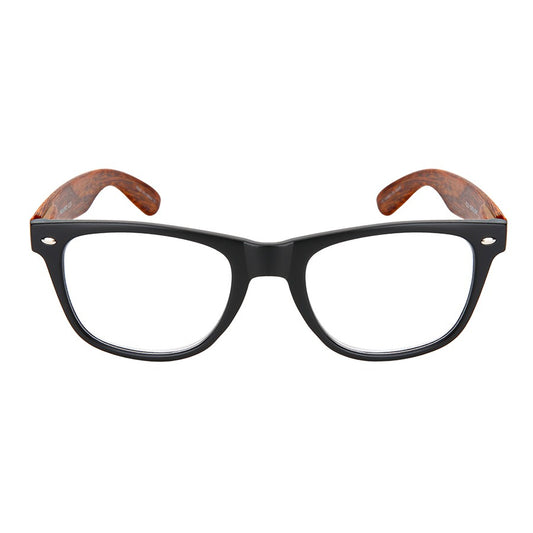 FAUX WOOD HORN RIMMED UNISEX READING GLASSES IN BULK 5401ASWD