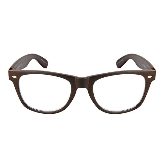 FAUX WOOD HORN RIMMED UNISEX READING GLASSES IN BULK 5401ASWD