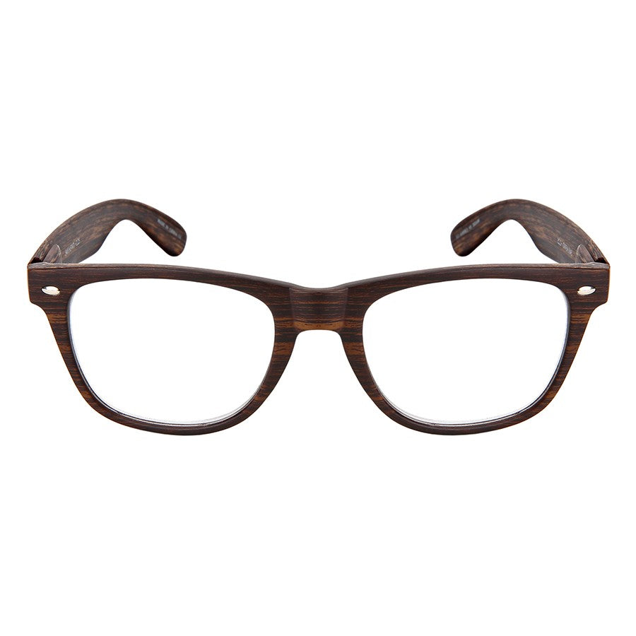 FAUX WOOD HORN RIMMED UNISEX READING GLASSES IN BULK 5401ASWD