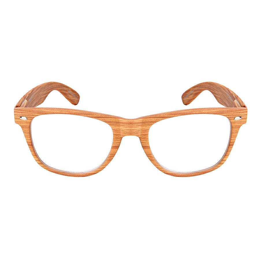 FAUX WOOD HORN RIMMED UNISEX READING GLASSES IN BULK 5401ASWD