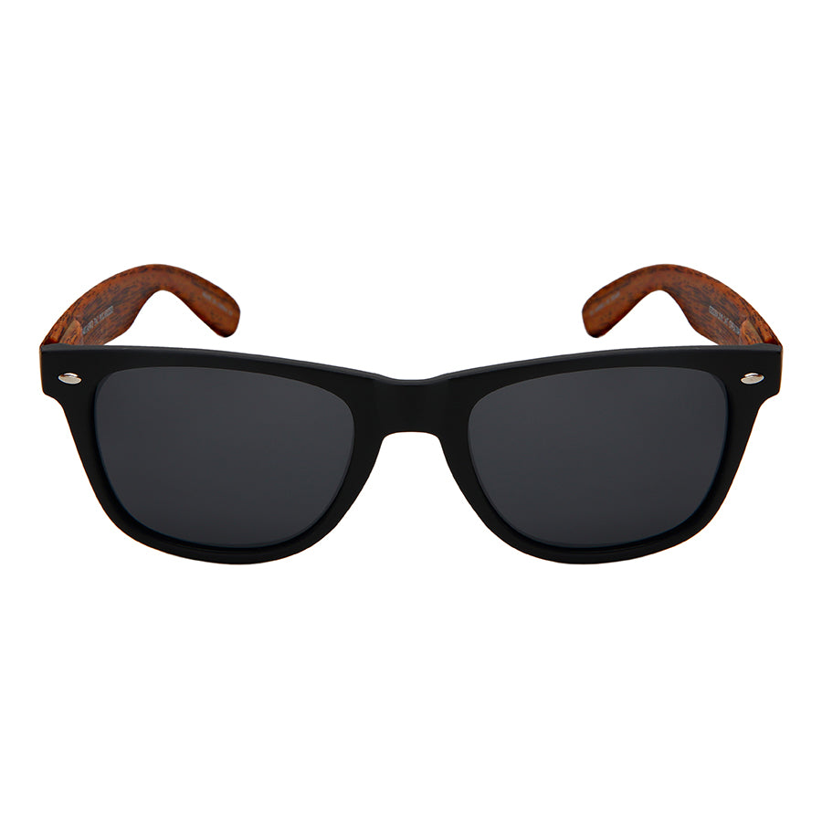 POLARIZED HORNED RIM FAUX WOOD UNISEX BULK SUNGLASSES 5401ASWD-P