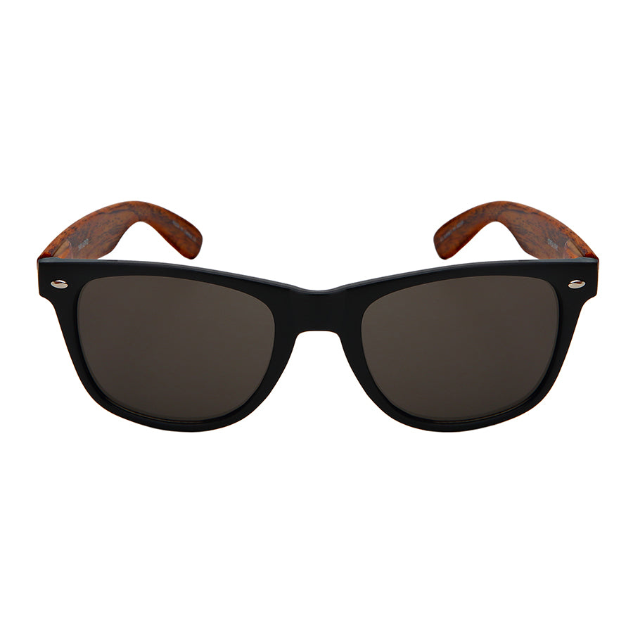 HORNED RIM FAUX WOOD UNISEX WHOLESALE SUNGLASSES 5401ASWD-SD