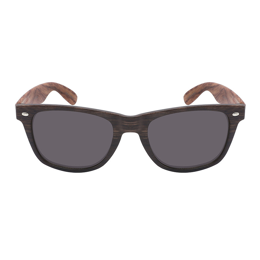 HORNED RIM FAUX WOOD UNISEX WHOLESALE SUNGLASSES 5401ASWD-SD