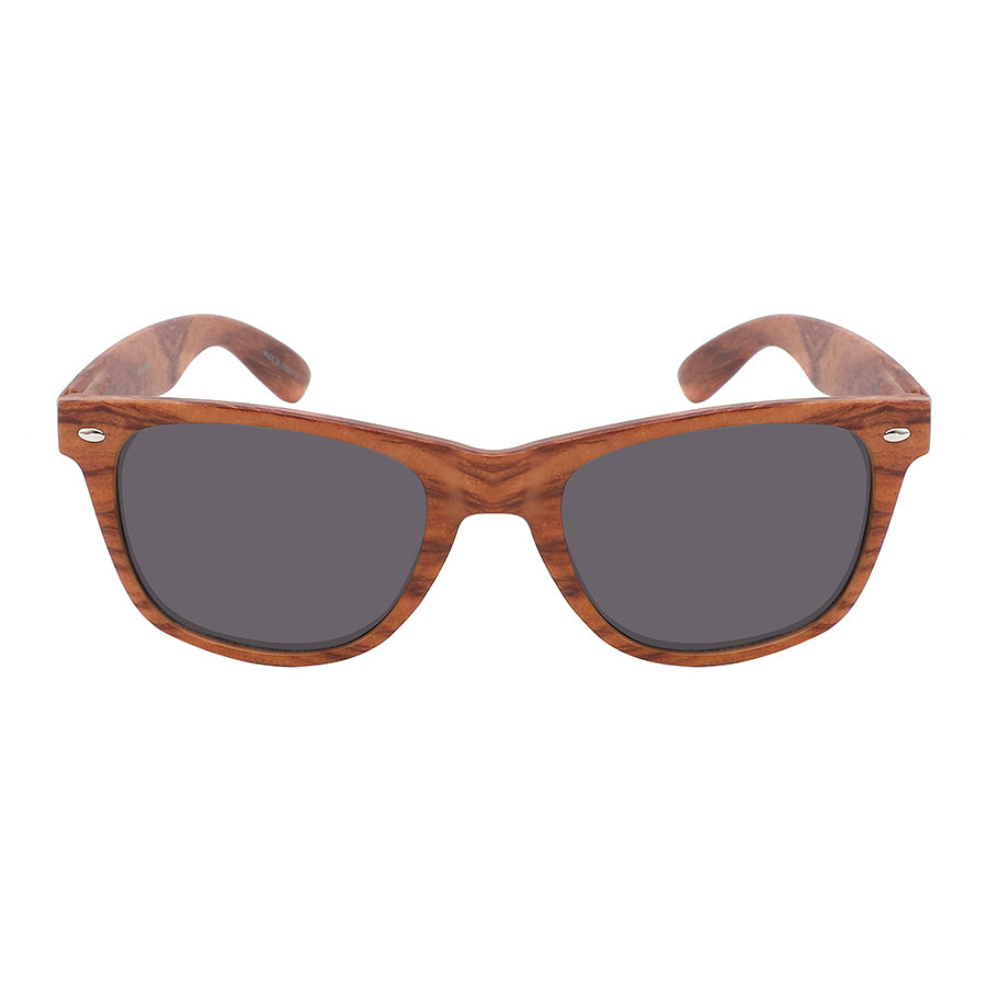 HORNED RIM FAUX WOOD UNISEX WHOLESALE SUNGLASSES 5401ASWD-SD
