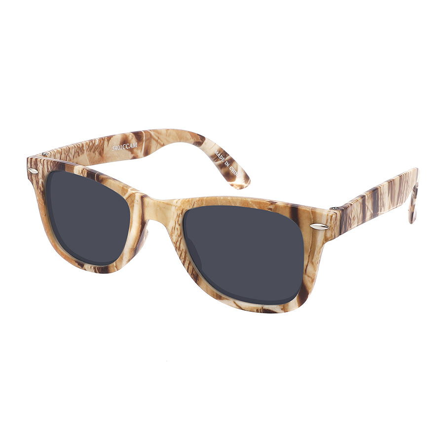 CAMOUFLAGE HORN RIMMED UNISEX WHOLESALE SUNGLASSES 5401CCAM-SD-2