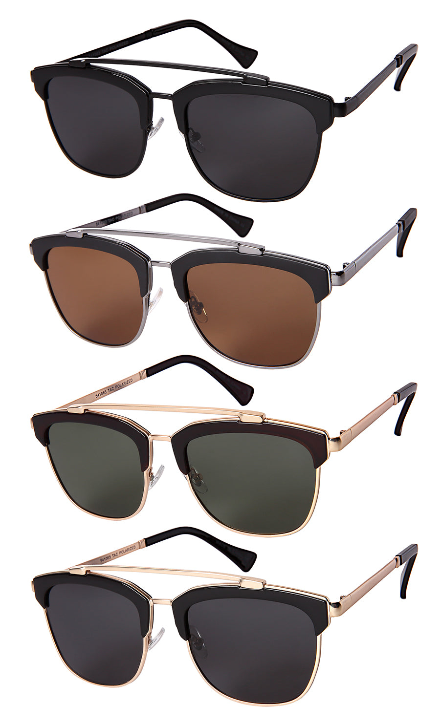 POLARIZED HORNED RIM UNISEX BULK WHOLESALE SUNGLASSES 541063-FLP