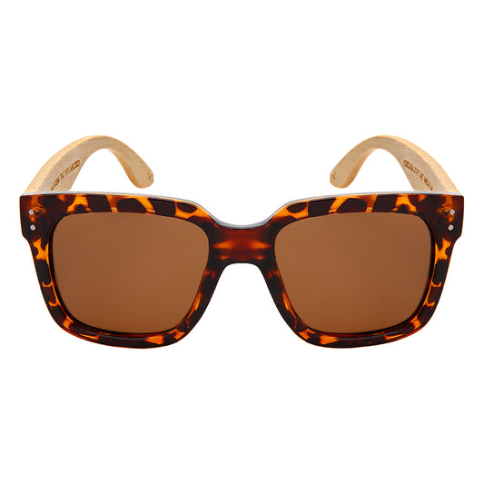 POLARIZED SQ BAMBOO W/BAG UNISEX SUNGLASSES BULK 541102BM-P