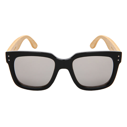 SQUARE BAMBOO W/BAG UNISEX SUNGLASSES WHOLESALE 541102BM-REV-B