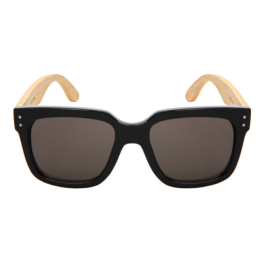 SQUARE BAMBOO W/BAG UNISEX SUNGLASSES BULK 541102BM-SD-BAG