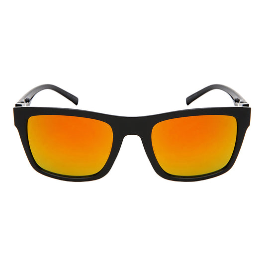 HORN RIMMED COLOR MIRRORED LENS UNISEX SUNGLASSES BULK 541104-REV