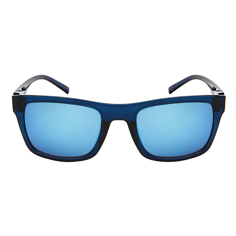 HORN RIMMED COLOR MIRRORED LENS UNISEX SUNGLASSES BULK 541104-REV