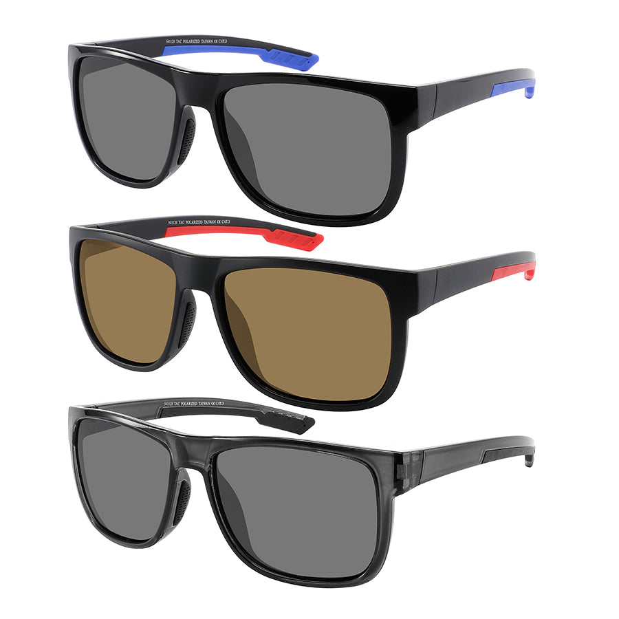 POLARIZED DOUBLE INJECTION SQUARE UNISEX WHOLESALE SUNGLASSES 541120/P