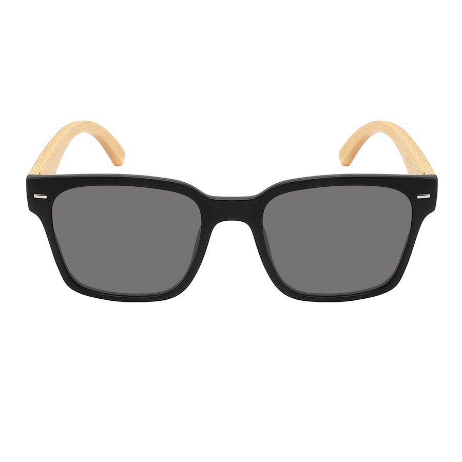 SQUARED BAMBOO UNISEX WHOLESALE SUNGLASSES 541127SBM-FLAP