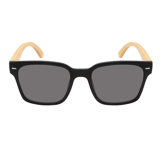 SQUARED BAMBOO UNISEX WHOLESALE SUNGLASSES 541127SBM-FLAP