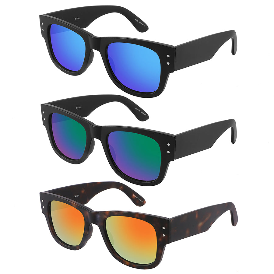 SQUARE HORNED-RIM UNISEX SUNGLASS 541132-FLREV