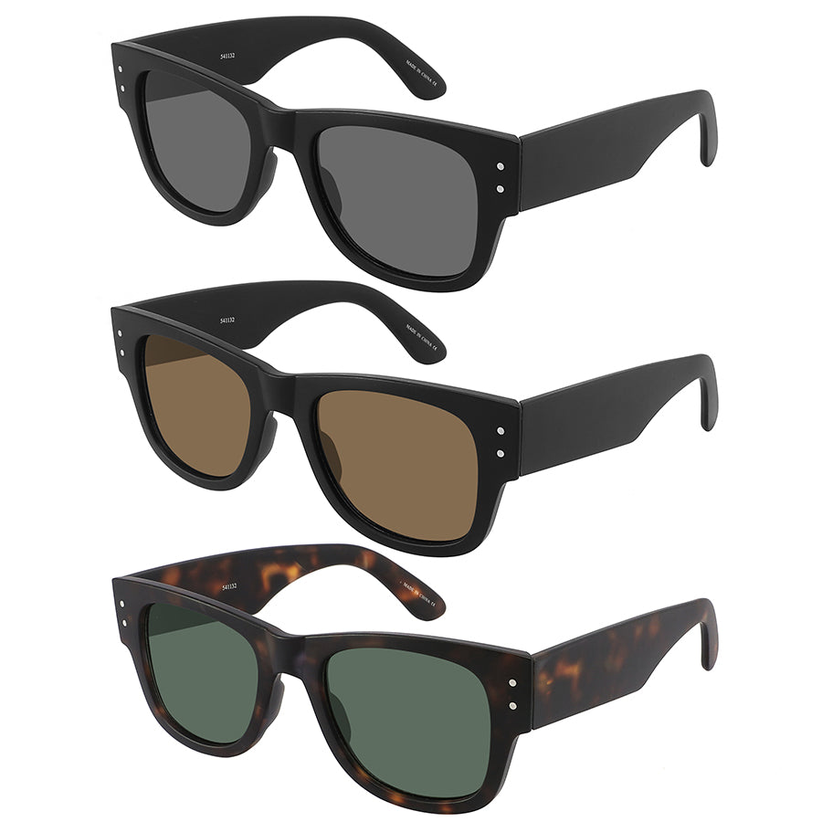 SQUARE HORNED-RIM UNISEX SUNGLASS 541132-FLSD