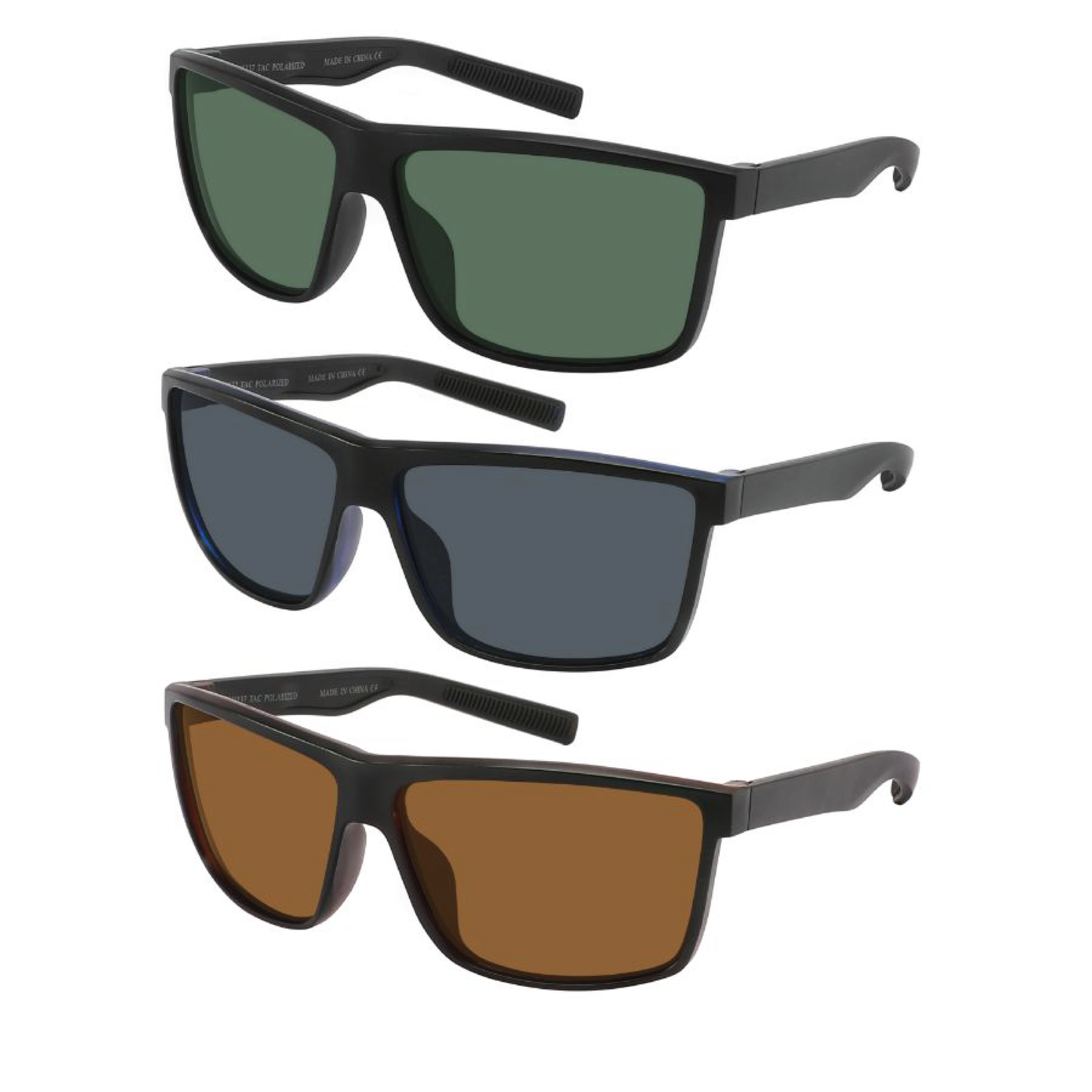 MEN POLARIZED SPORT WRAP SQUARE / RECTANGULAR SUNGLASS 541137-P