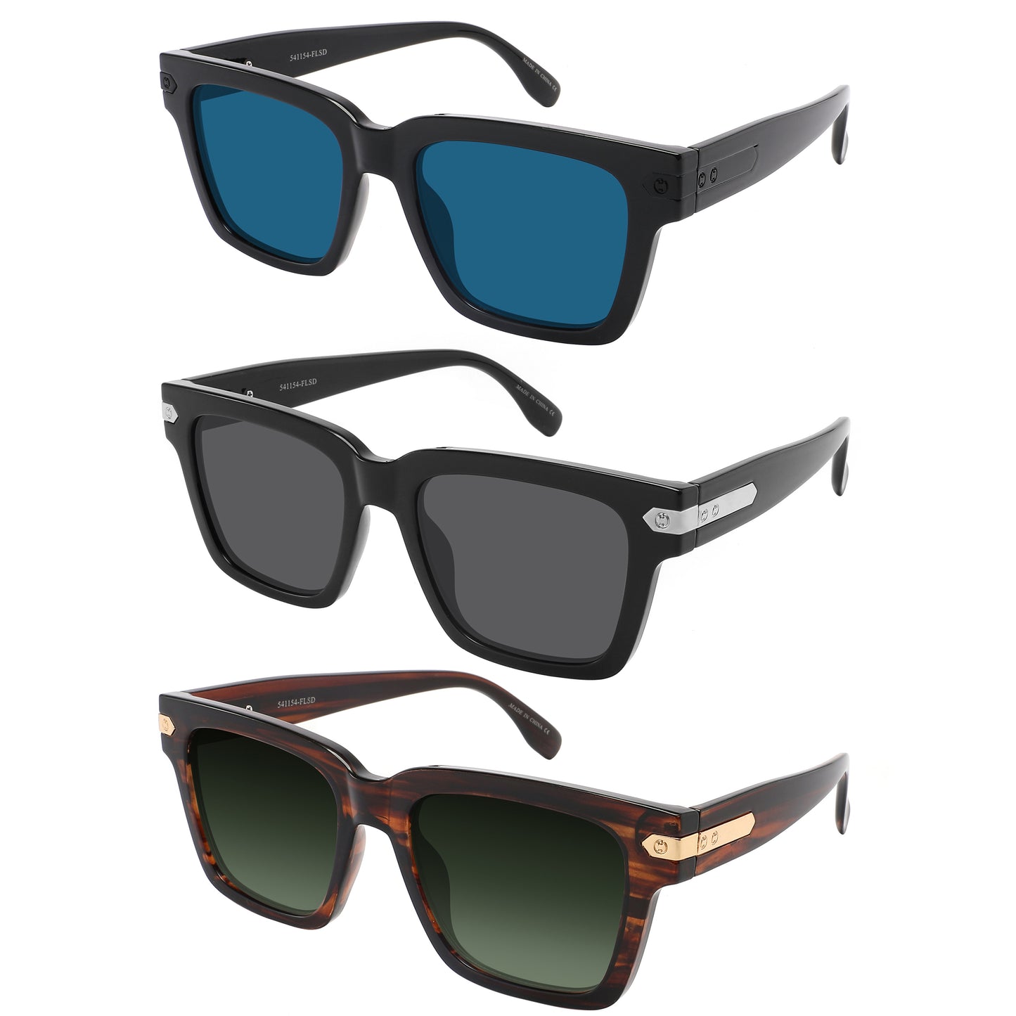 Beyond classic and timeless unisex horned rim sunglasses blend iconic style with modern durability.  Assorted with 4 pieces per color in the dozen.