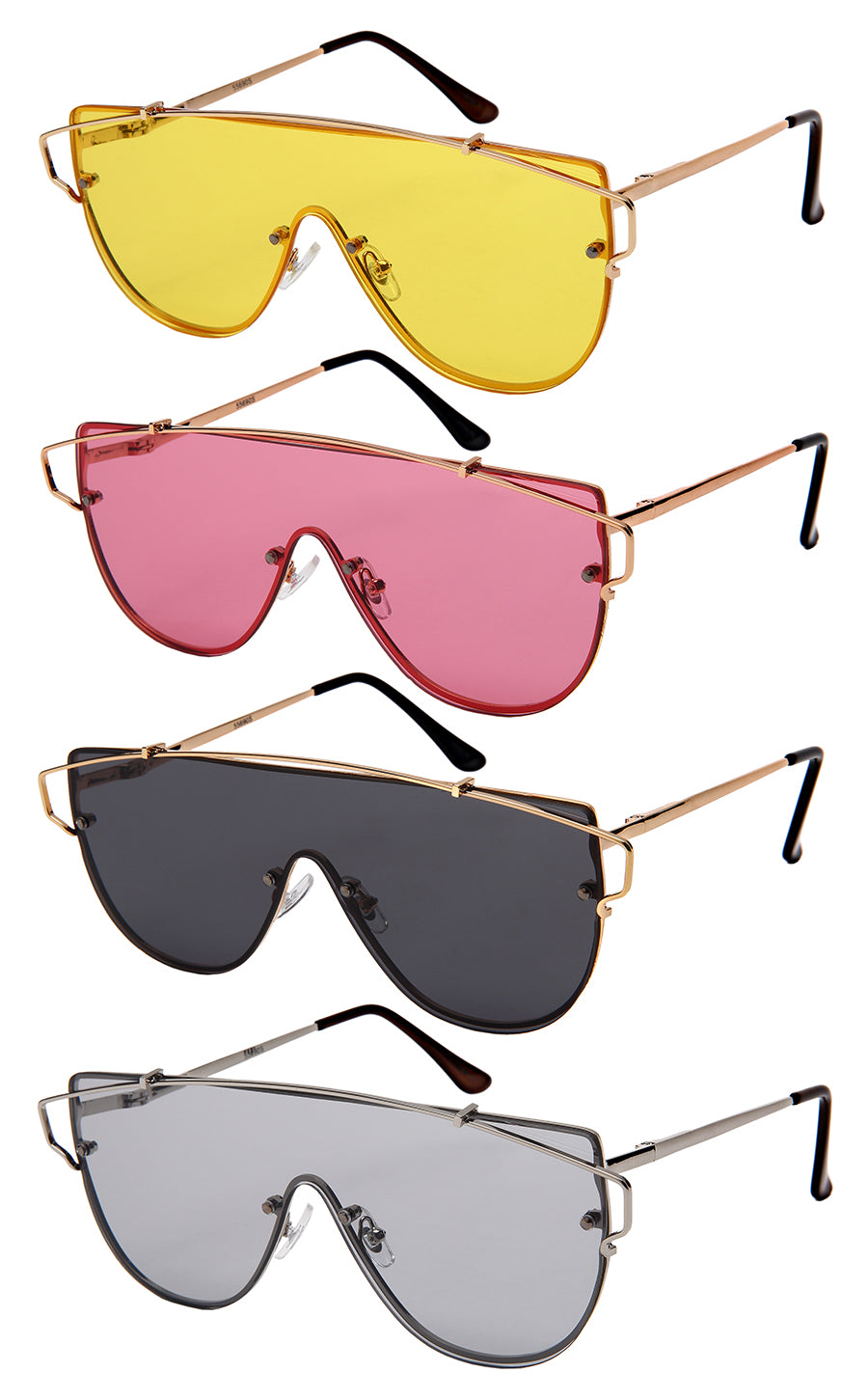 GEOMETRIC STYLE BULK WHOLESALE SUNGLASSES 55690S-FLCR