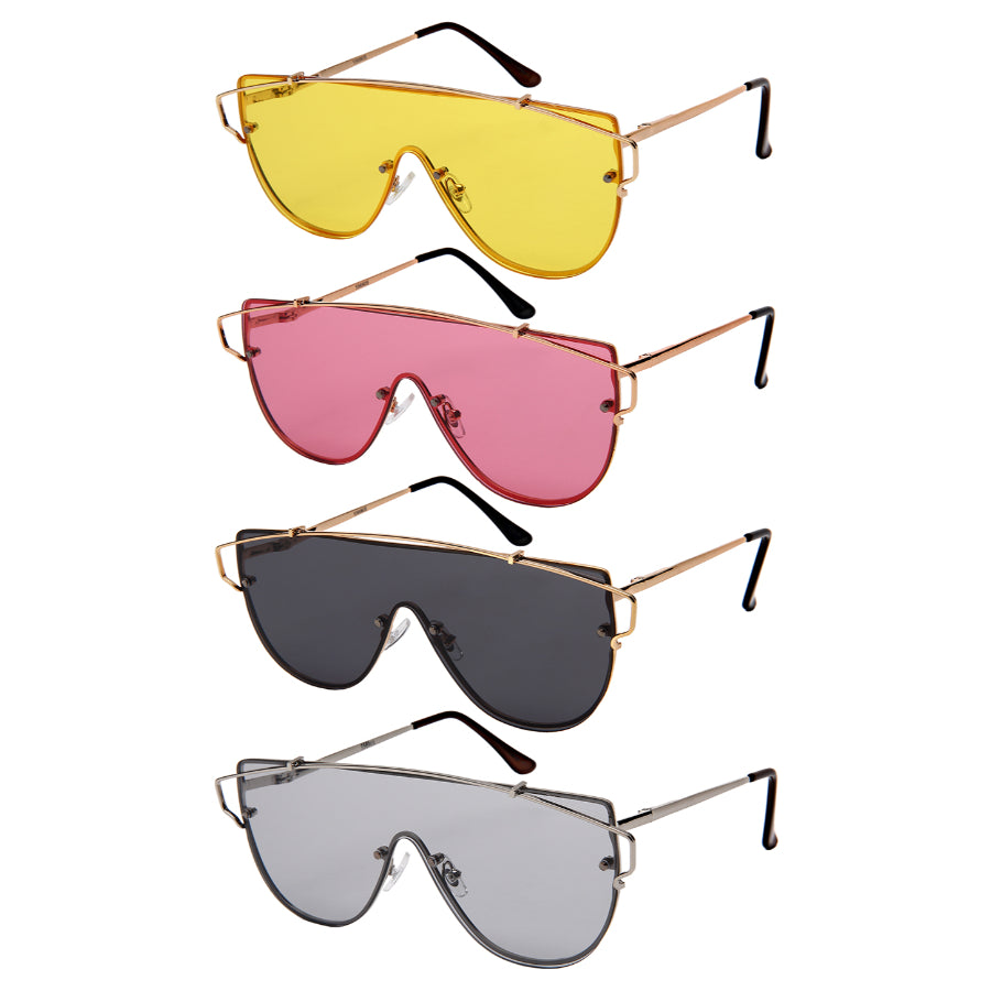 GEOMETRIC STYLE BULK WHOLESALE SUNGLASSES 55690S-FLCR