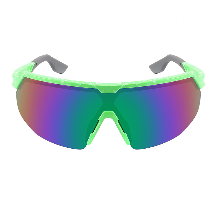 HALF FRAME SPORTS SHIELD UNISEX SUNGLASSES WHOLESALE 55709PD/REV