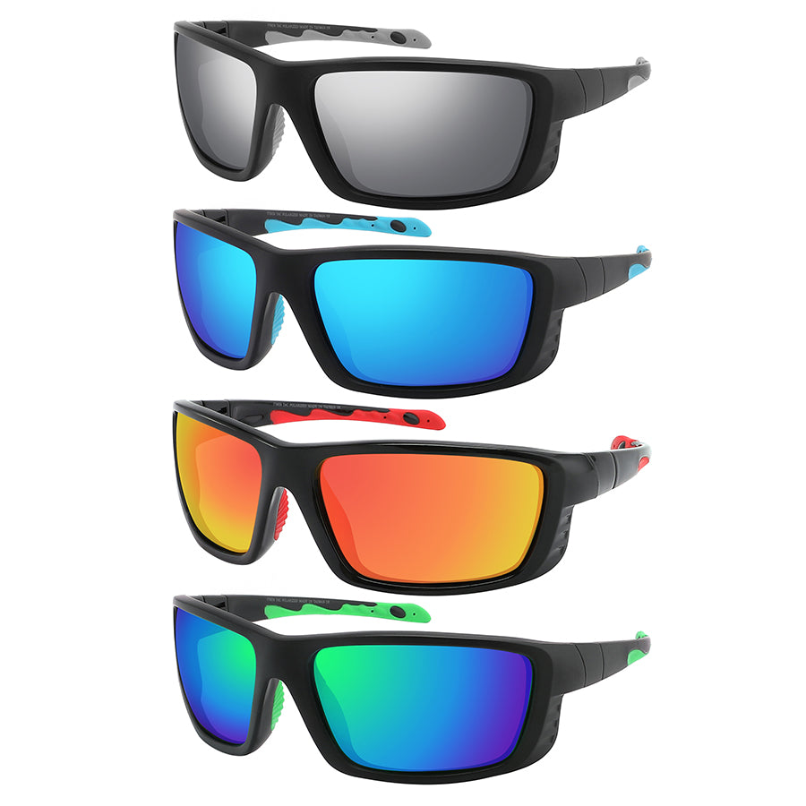 POLARIZED COLOR MIRROR SPORTS WRAP SUNGLASSES 570058/PRV